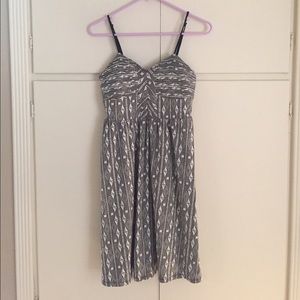 Patterned Dress / grey and white / Anthropologie