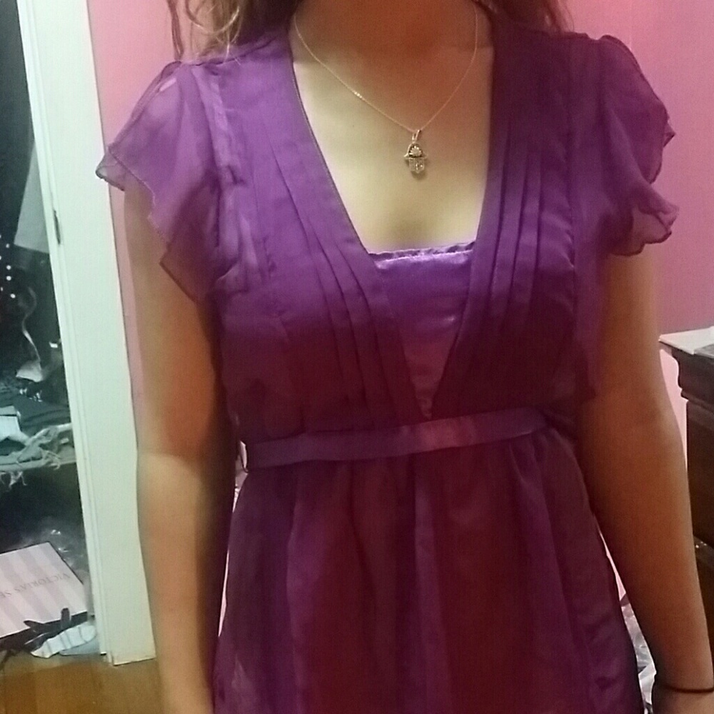 Purple shirt perfect for spring.