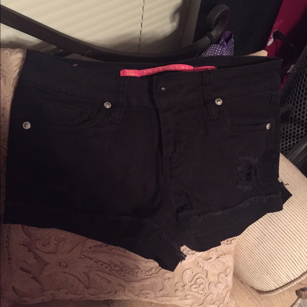 Black Jean Shorts