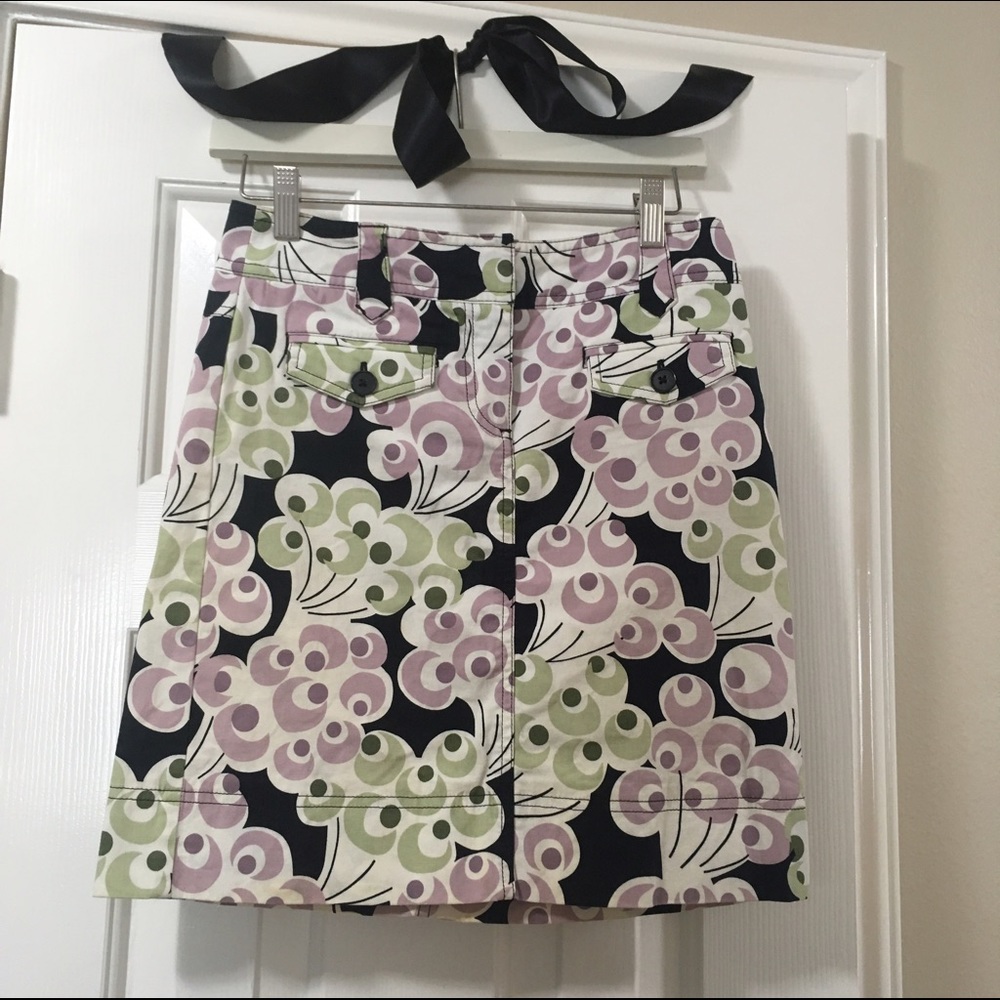 Ann Taylor skirt floral denim like fabric