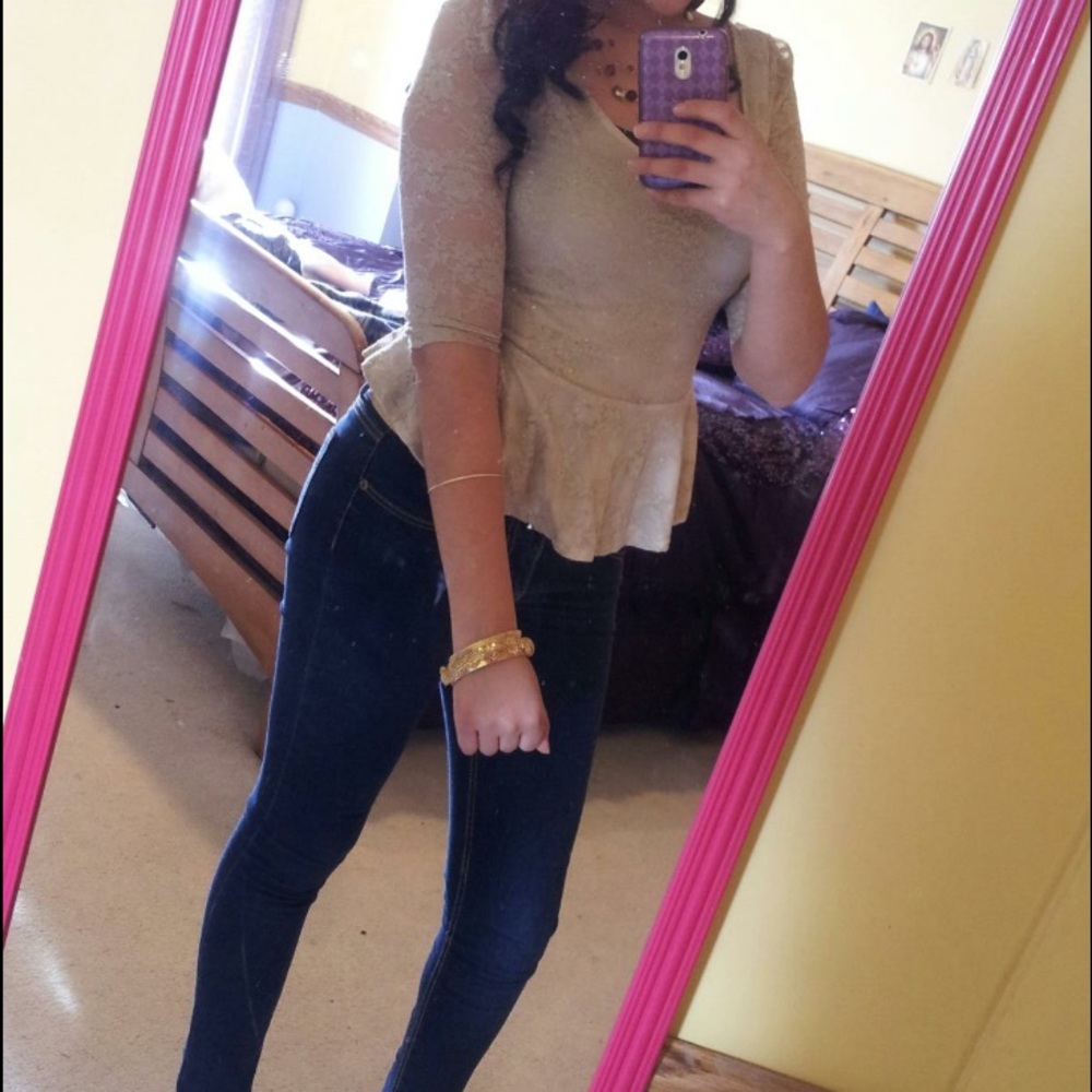 Tan peplum