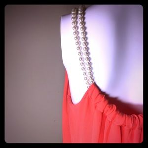 Pink shift dress w/ pearl straps, bought in Paris!