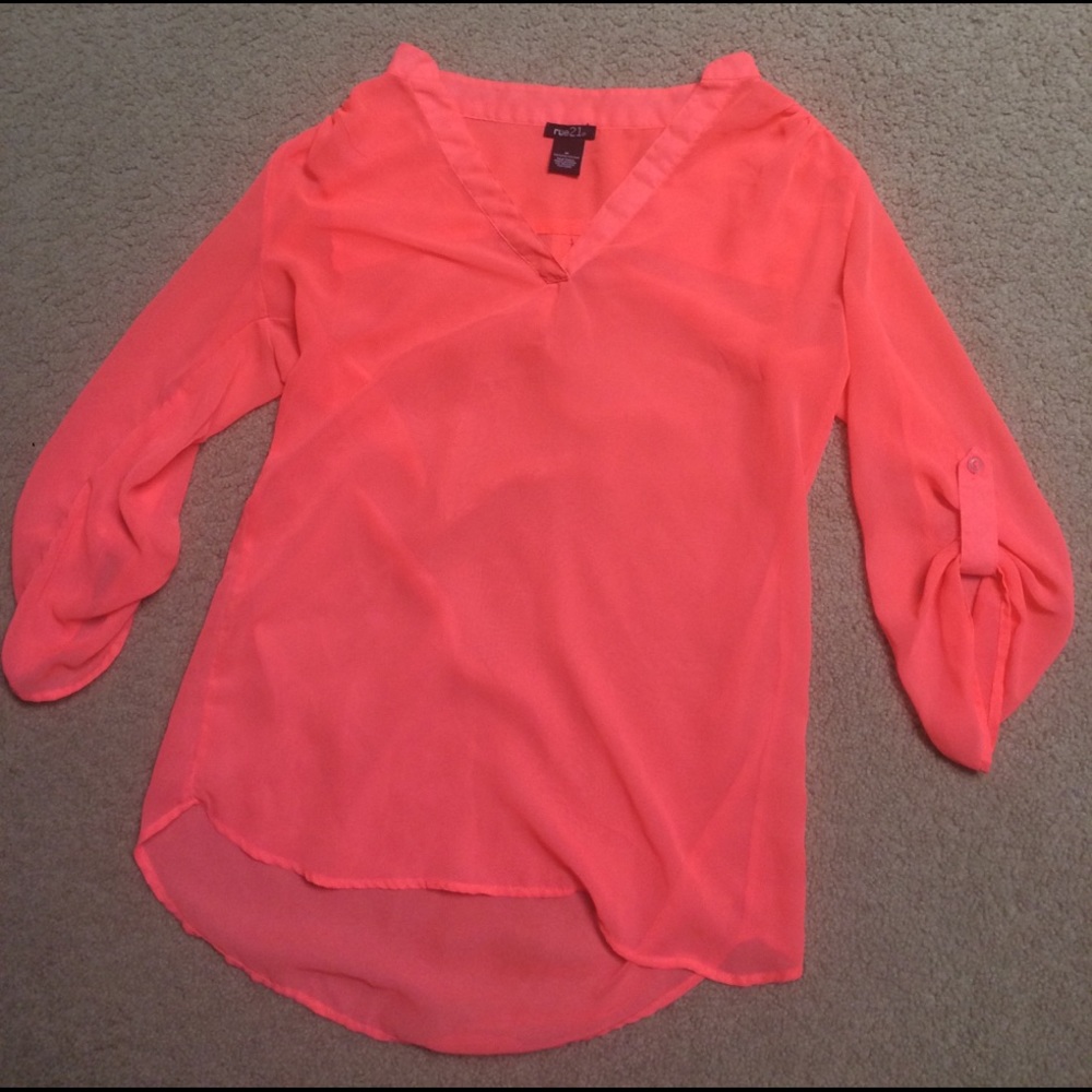 Long neon pink top