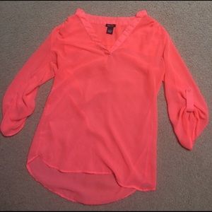 Long neon pink top