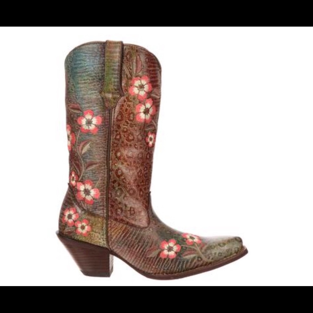 Durango Floral Embroidarainbow Cowgirl Boots