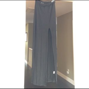 Black maxi skirt with slit