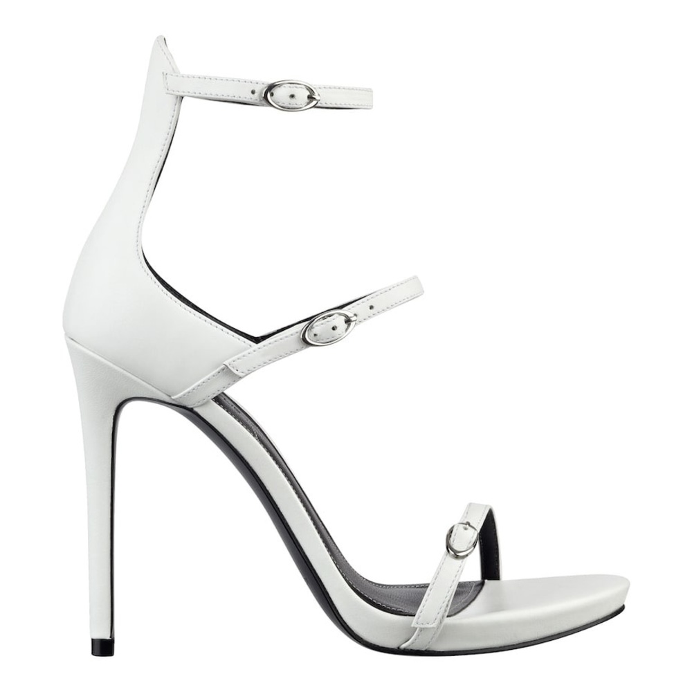 New Kendall & Kylie sz 8 white lthr caged sandals