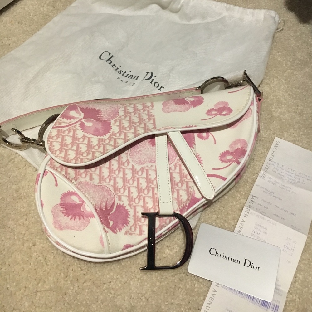 DIOR saddle purse - rose clair