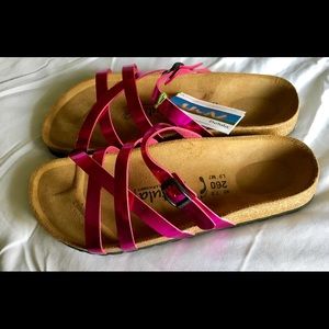 New Betula Birkenstock Metallic fuchsia sandals 40