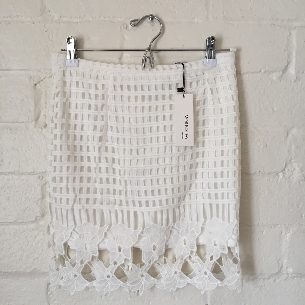 NWT White Cut Out Skirt