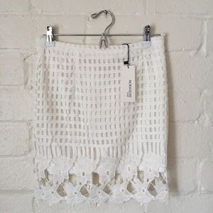 NWT White Cut Out Skirt
