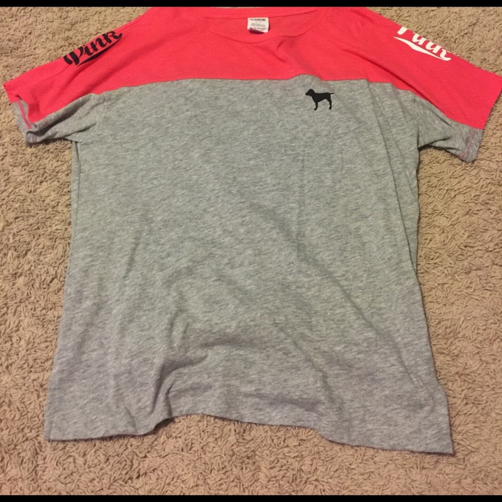Size small grey PINK tee