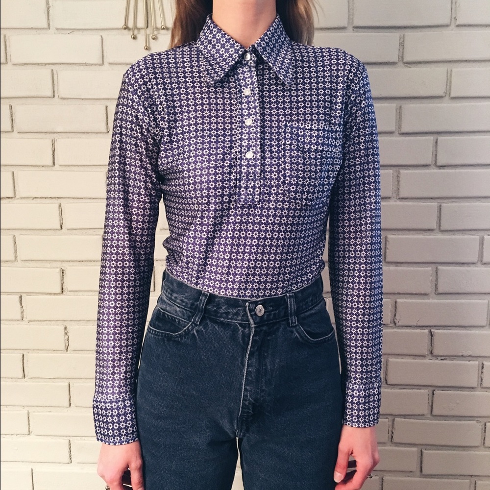 Vintage 70s Daisy Disco Shirt