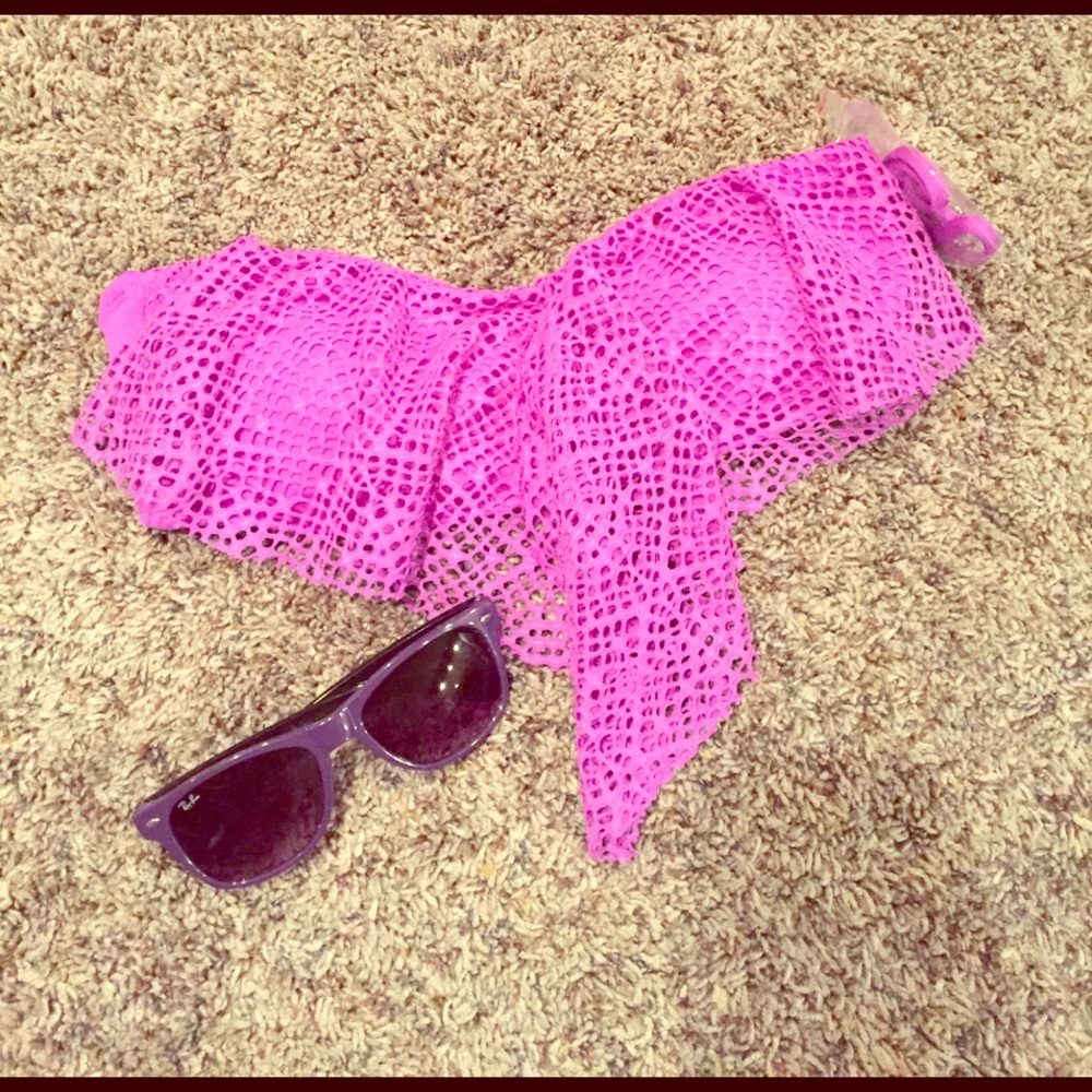 NWT purple flounce swim top