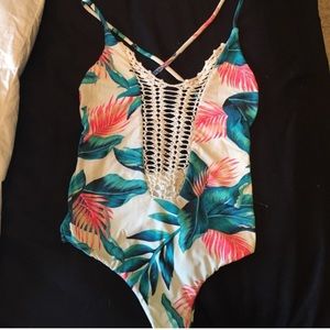 Billabong crochet floral one piece