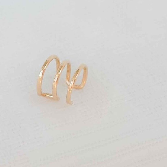 14k/925 Triple Hoop ear cuff - Picture 5 of 8