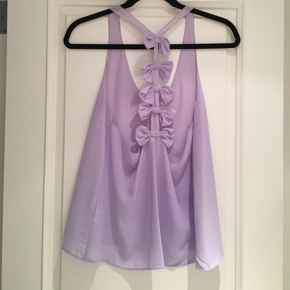 LF millau lavender bow tie top, S - Picture 3 of 5