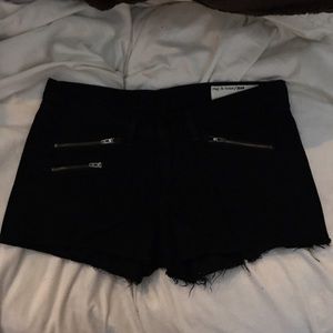 Rag and bone cut off Black denim shorts