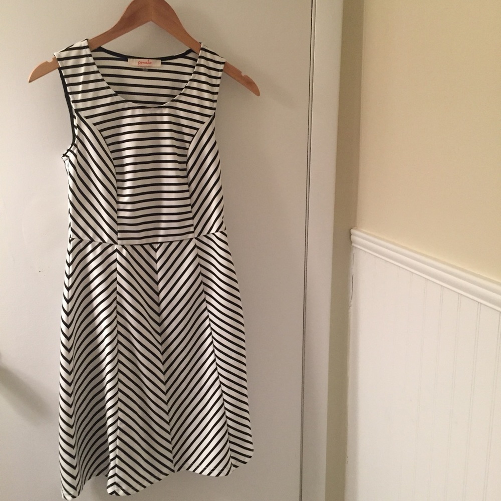 Black and White Striped Dress
