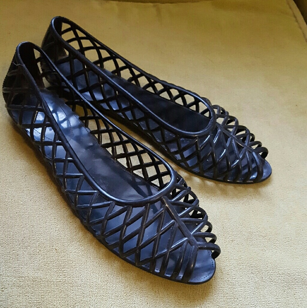 black american apparel jelly flats 9
