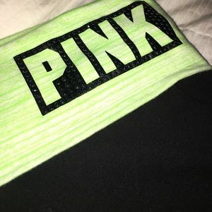 Victoria secret yoga shorts with green band