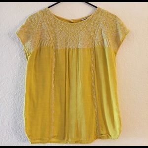 Lucky Brand yellow boho top