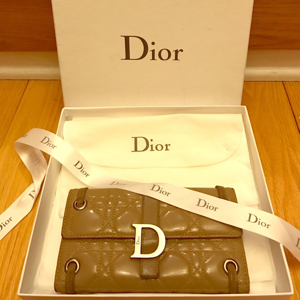Quilted Patent Leather Dior Wallet