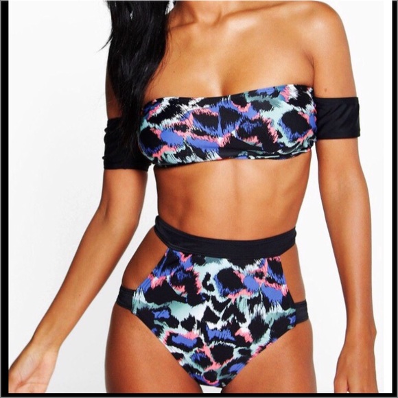 VACATION wear...Multi color leopard print 2 piece - Picture 1 of 2