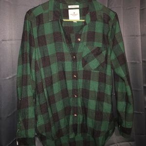 Dark green & black flannel American Eagle