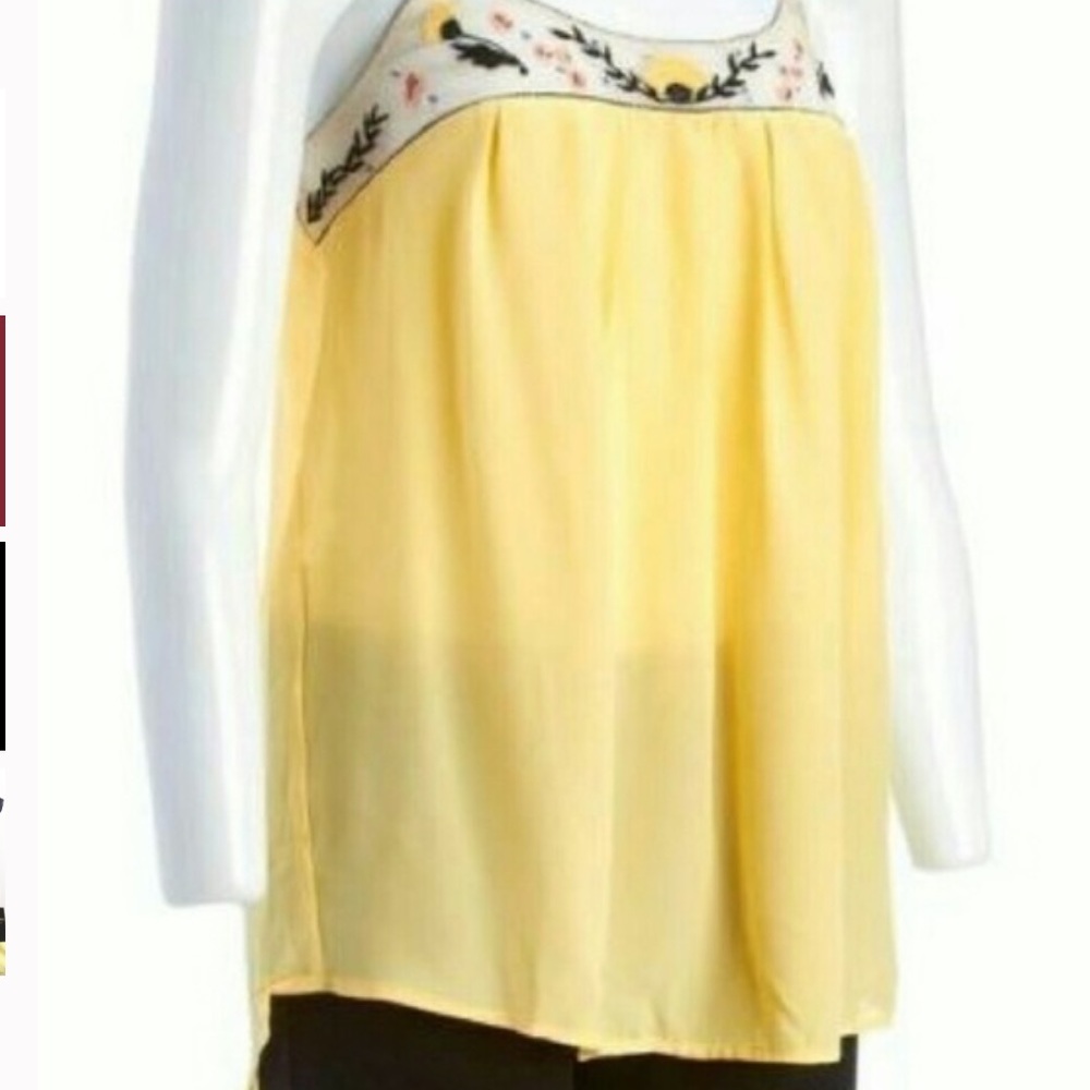 New LOVE STITCH Medium Yellow Tank Top Loose NWT - Picture 3 of 7