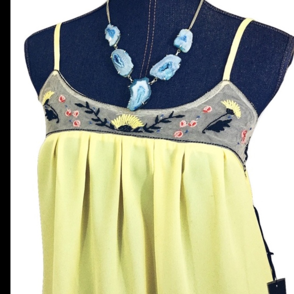New LOVE STITCH Medium Yellow Tank Top Loose NWT - Picture 4 of 7