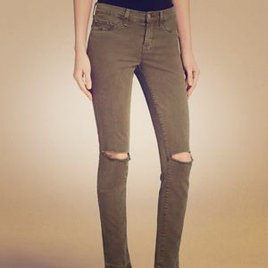 J Brand Twill Skinny Jeans, Jungle Green, 25, NWT
