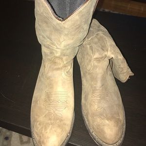 REAL LEATHER cowboy boots, brown size 8.5
