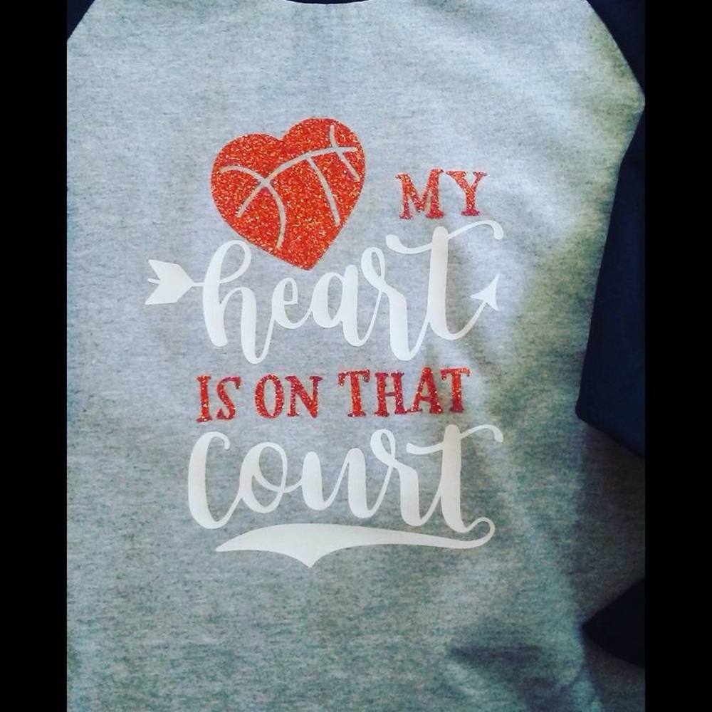 My heart basketball raglan