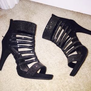 Sparkly black heels
