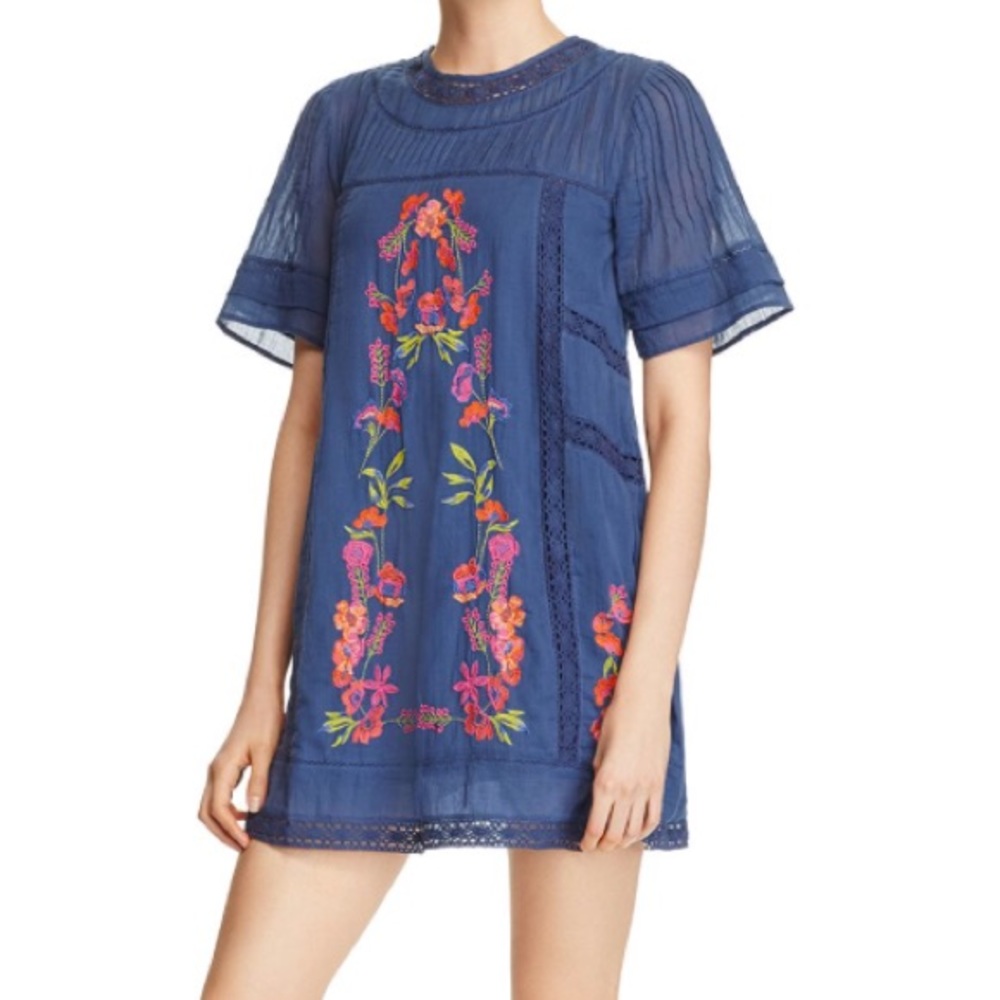 NEW FREE PEOPLE PERFECTLY VICTORIAN BLUE MINI