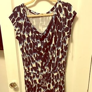 NWT gap navy, light blue and white maxi dress