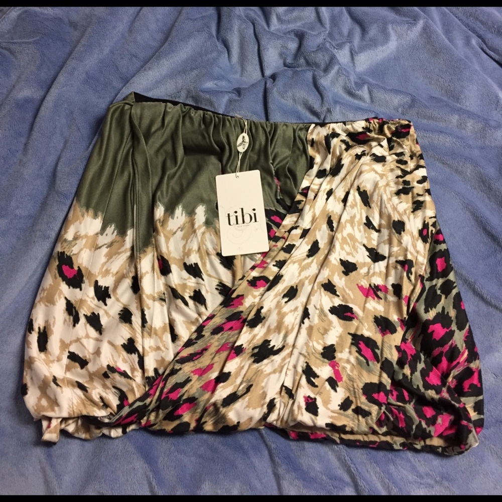 Tibi New York multi-color print mini skirt