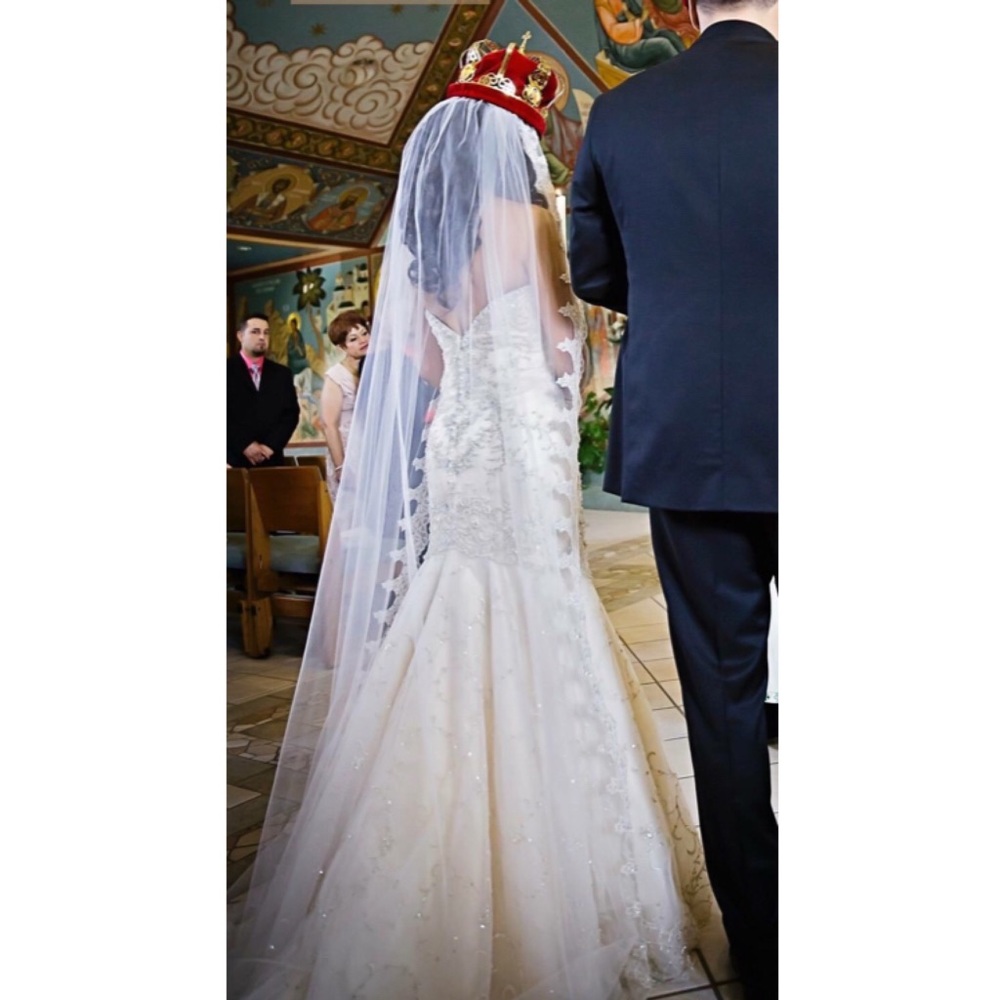 Beaded Mermaid Wedding Gown Cream
