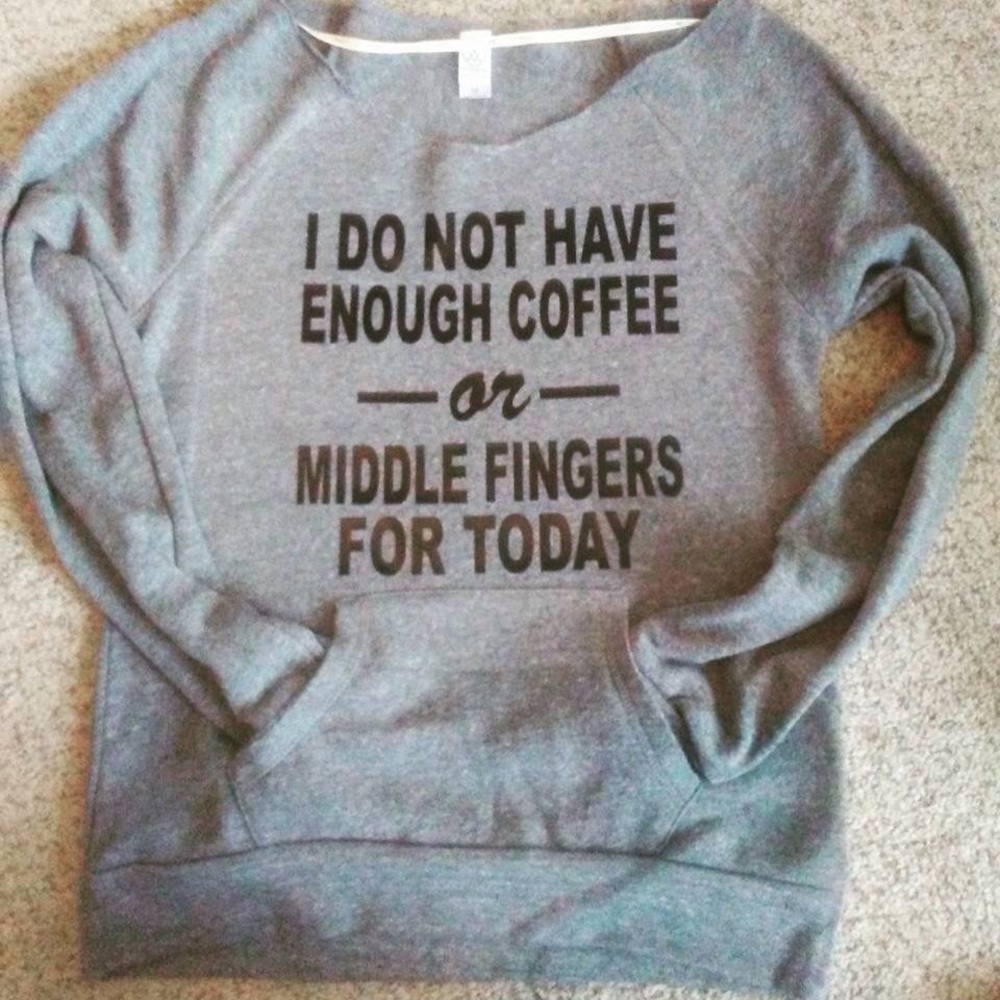 Middle fingers slouchy sweatshirt