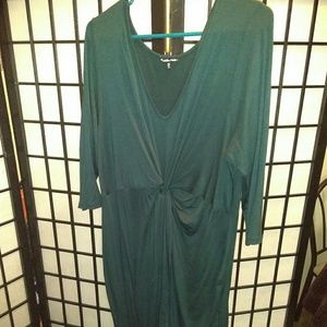 Plus size asymmetrical knotted dress