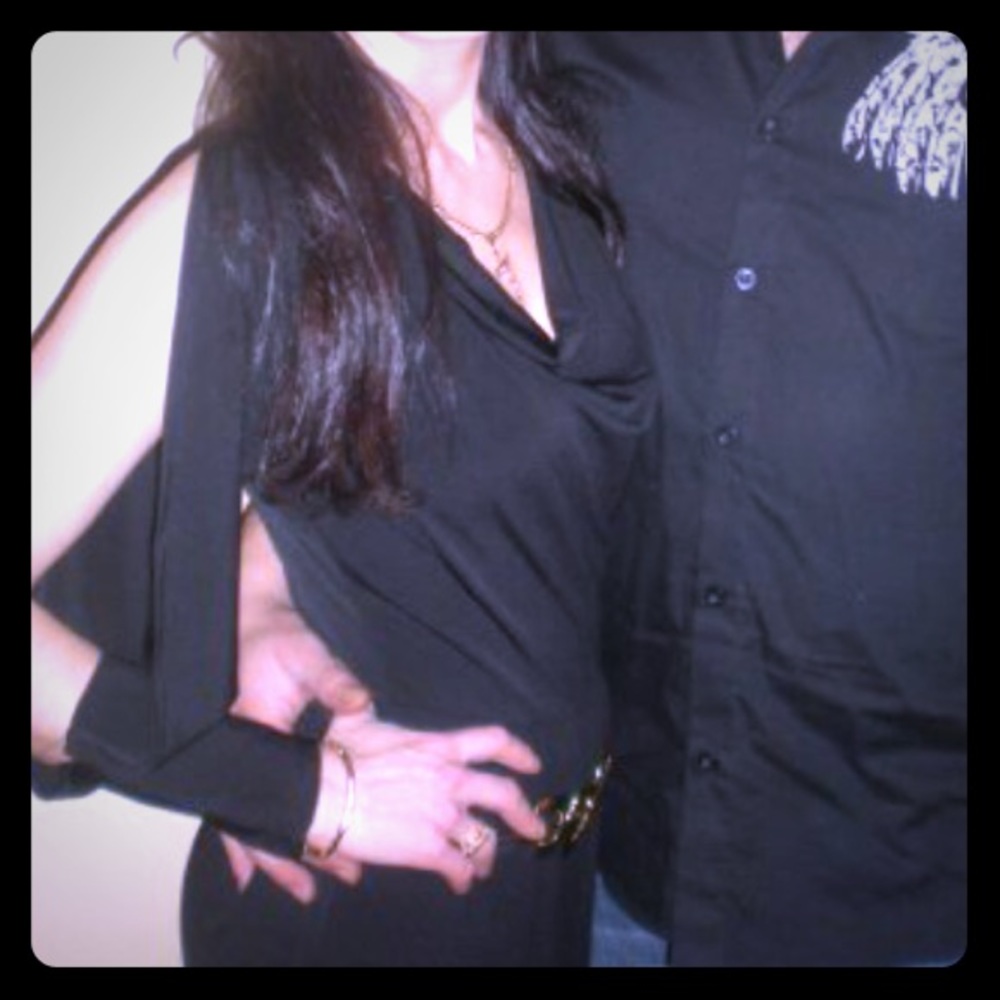 Cache Open arm Black jumpsuit.