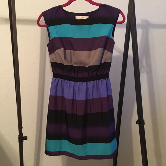 LOFT Dresses & Skirts - Loft XXS Petite striped flare dress
