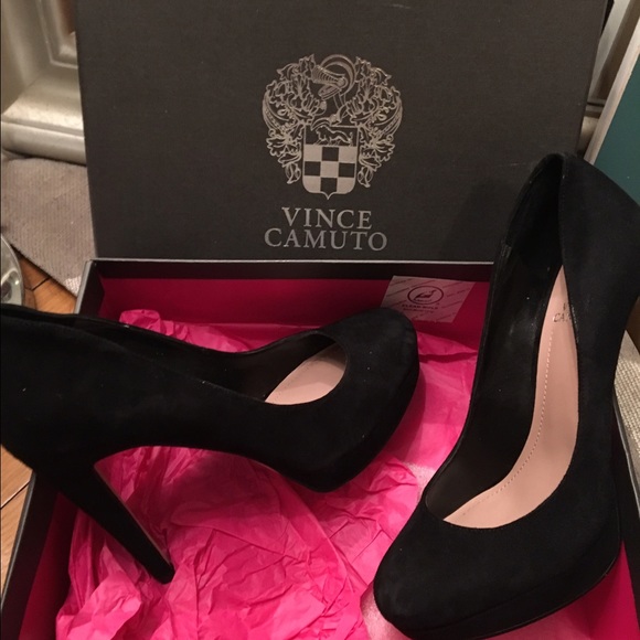 Vince Camuto Shoes - Vince Camuto Sarika Black Suede Heels