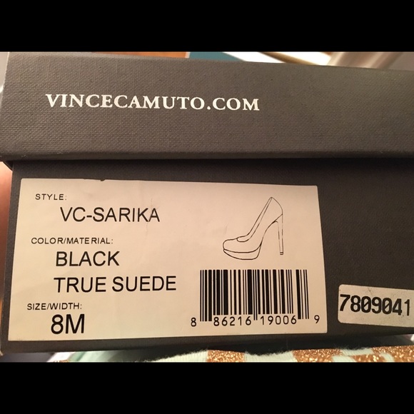 Vince Camuto Sarika Black Suede Heels - Picture 6 of 6