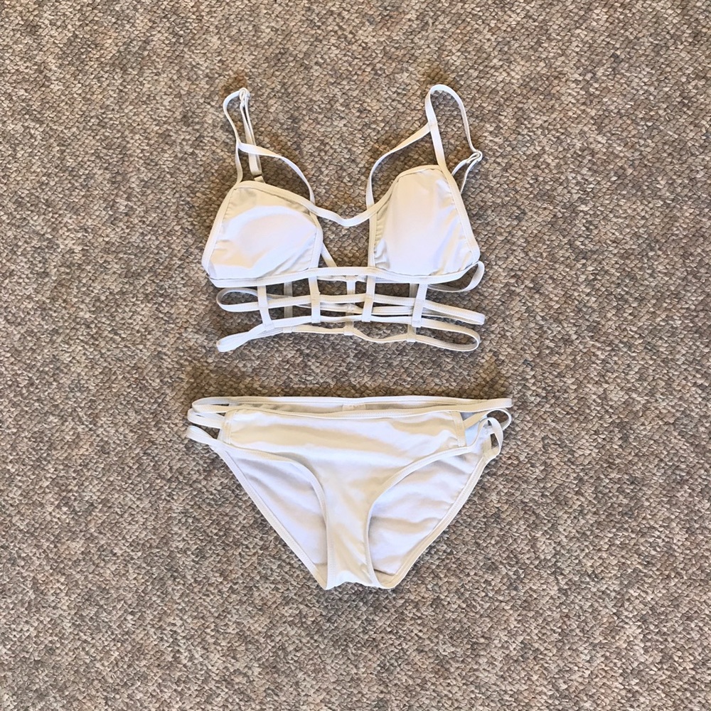 White caged bikini