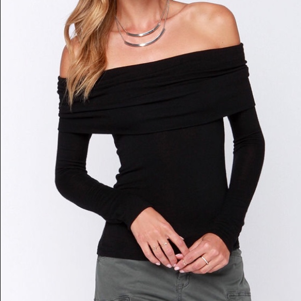 NWOT- Black off the shoulder top.
