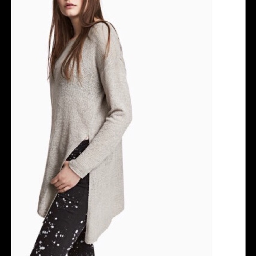 NEW H&M ASYMMETRICAL SLIT SWEATER
