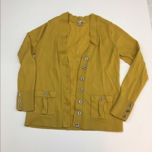 Mustard yellow halogen cardigan size small petite