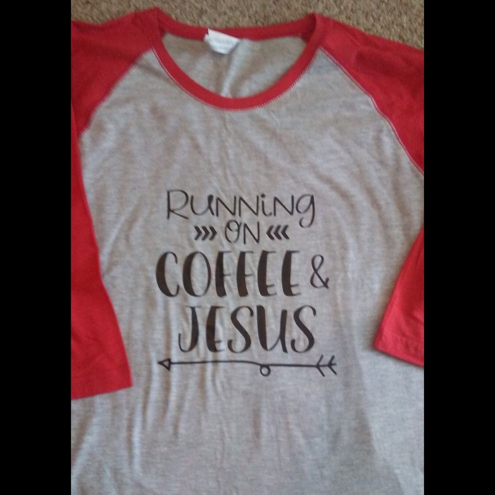 Coffee and Jesus raglan